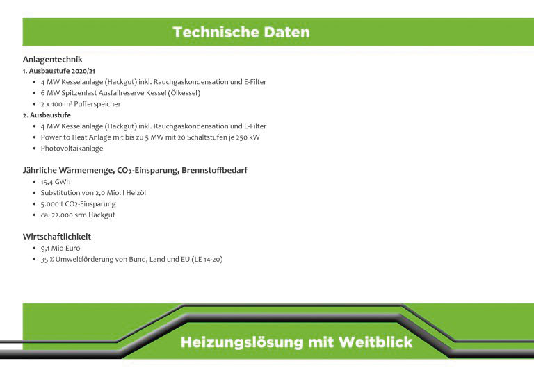 Technische Daten Nahwärme